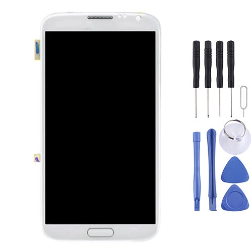 Original LCD Screen + Touch Panel with Frame for Samsung Galaxy Note 2 / N7100 (White)