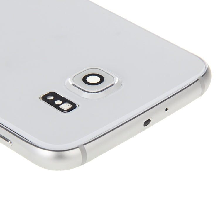 Cubierta de Carcasa Completa (Carcasa de placa Trasera panel de Lente de Cámara + cubierta Trasera de Batería) para Samsung Galaxy S6 / G920F (Blanco)