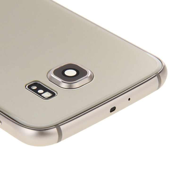 Cubierta de Carcasa Completa (Carcasa de placa Trasera panel de Lente de Cámara + Carcasa Trasera de Batería) para Samsung Galaxy S6 Edge / G925 (Dorado)