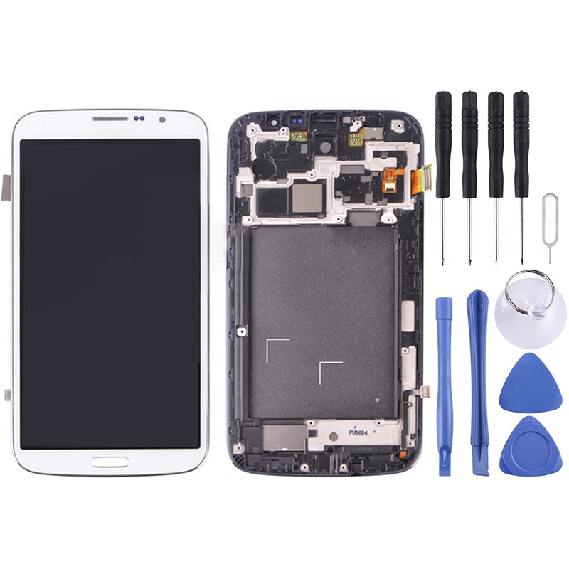 Ecran LCD + Tactile + Châssis (TFT) Samsung Galaxy Mega 6.3 i9200 i9205 Blanc