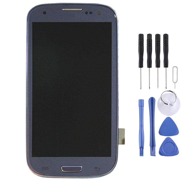 Ecran complet LCD + Tactile + Châssis Samsung Galaxy S3 LTE i9305 Bleu