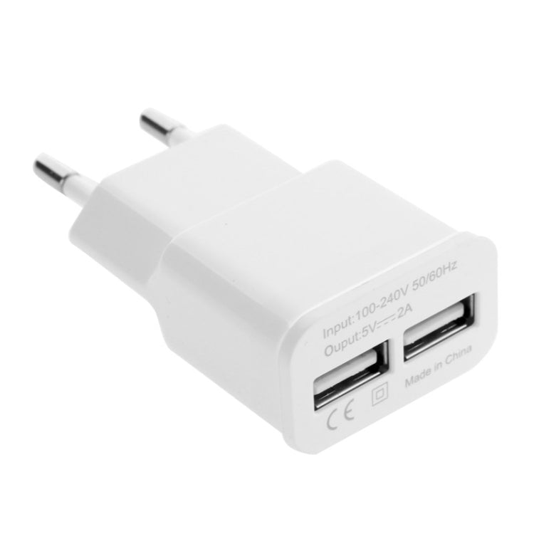 5V 2A EU Dual USB Charger Adapter for Samsung Galaxy S21 / S20 / S10 Galaxy Note20 / Note10 Huawei Mate 40 / P40