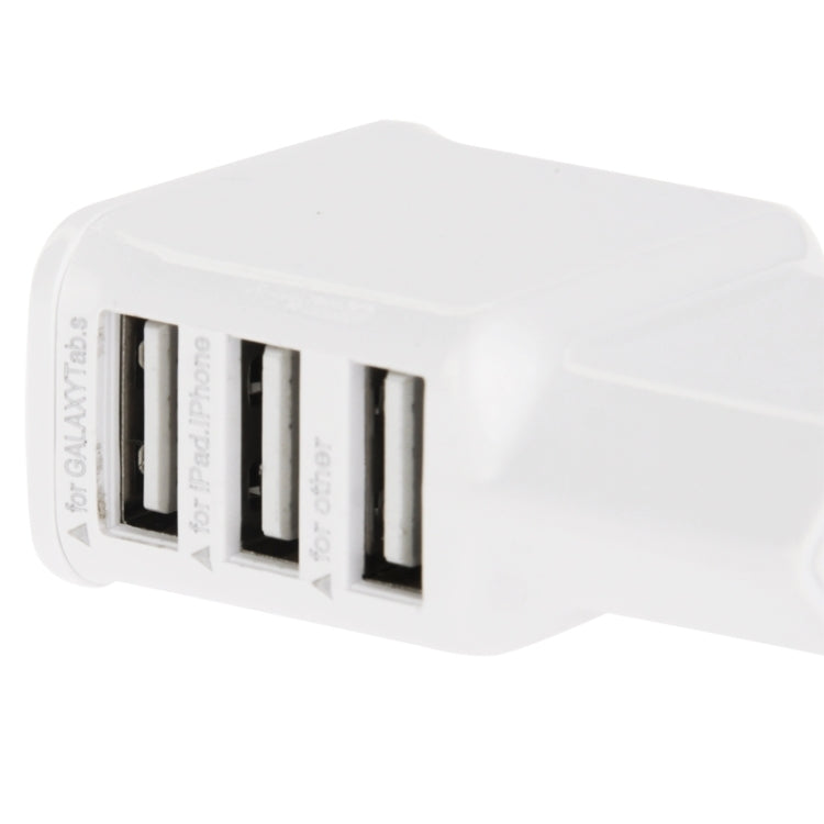 5V 2A EU Plug 3 USB Charger Adapter for iPhone Galaxy Huawei Xiaomi LG HTC and other Smartphones (White)
