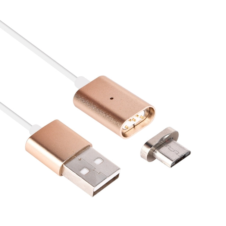 Cable de Carga de Sincronización de Datos Micro USB a USB Magnético de Cabeza metálica de 1 m Para Teléfonos Móviles Samsung Huawei HTC Xiaomi (Oro)