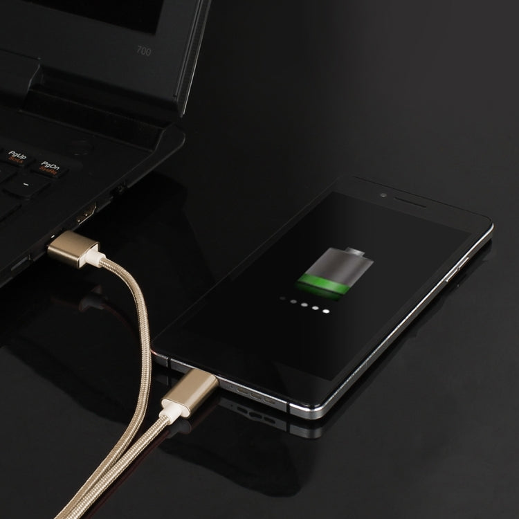 Cable de Carga / Datos Magnéticos de 1.2m estilo 5V 2A Micro USB a USB 2.0 Para Samsung HTC LG Sony Huawei Lenovo y otros Teléfonos Inteligentes (Oro)