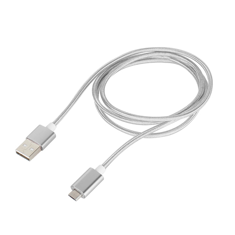 Cable de Carga / Datos Magnéticos de 1.2m estilo 5V 2A Micro USB a USB 2.0 Para Samsung HTC LG Sony Huawei Lenovo y otros Teléfonos Inteligentes (Plateado)