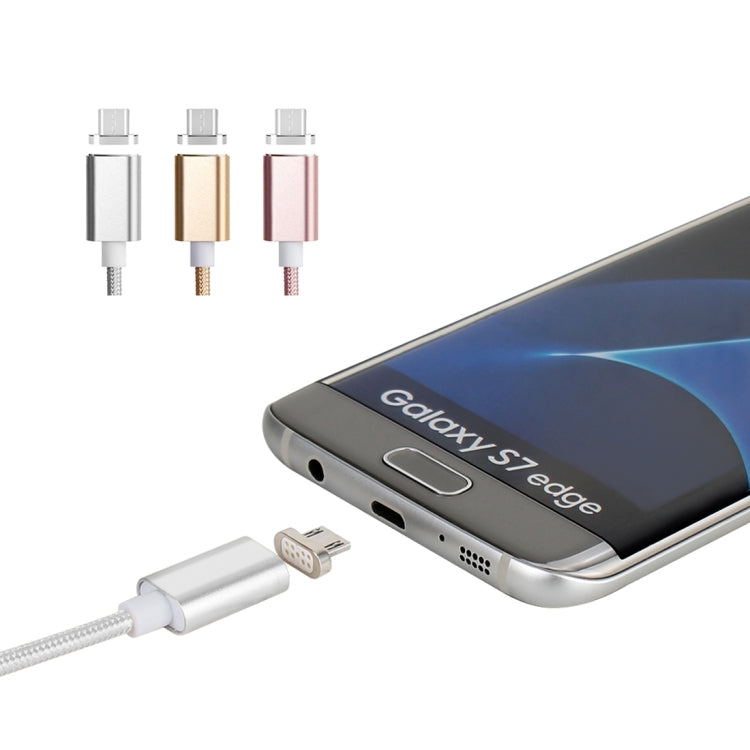 Cable de Carga / Datos Magnéticos de 1.2m estilo 5V 2A Micro USB a USB 2.0 Para Samsung HTC LG Sony Huawei Lenovo y otros Teléfonos Inteligentes (Plateado)
