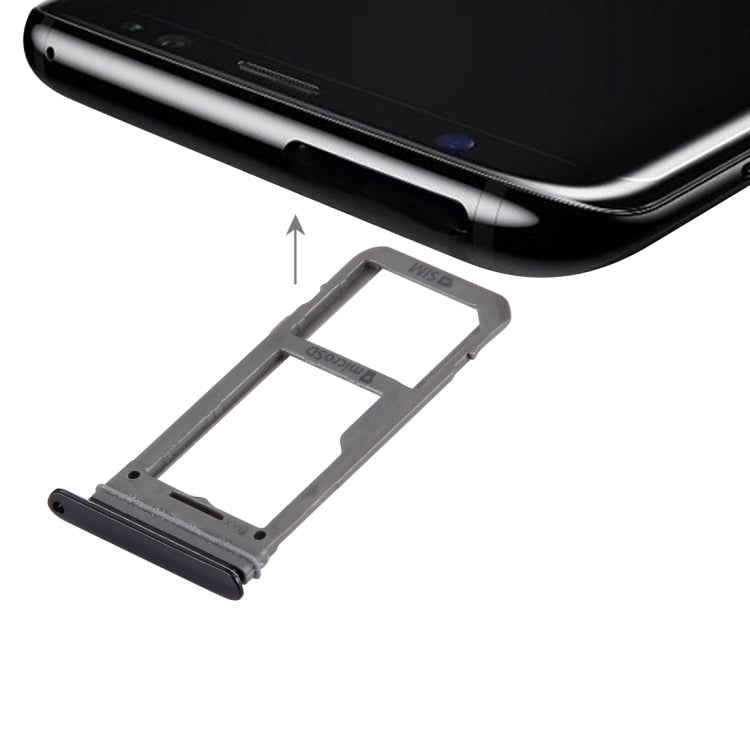 SIM Card Tray + Micro SD Tray for Samsung Galaxy S8 (Black)