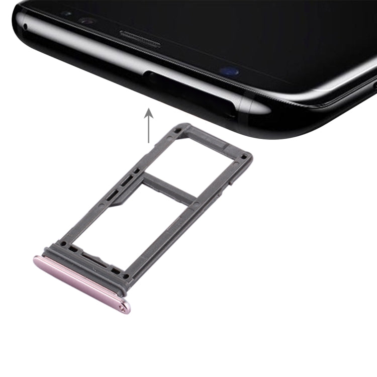 SIM Card Tray + Micro SD Tray for Samsung Galaxy S8 (Pink)