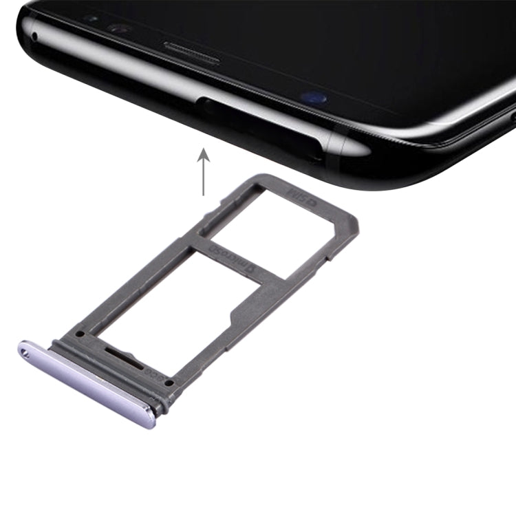 SIM Card Tray + Micro SD Tray for Samsung Galaxy S8 (Orchid Grey)