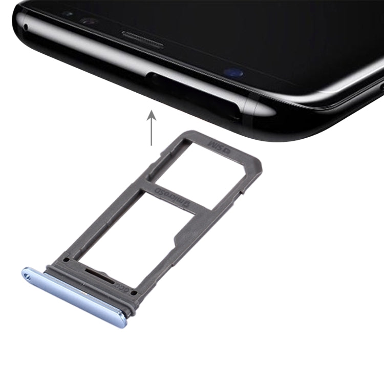 SIM Card Tray + Micro SD Tray for Samsung Galaxy S8 (Blue)