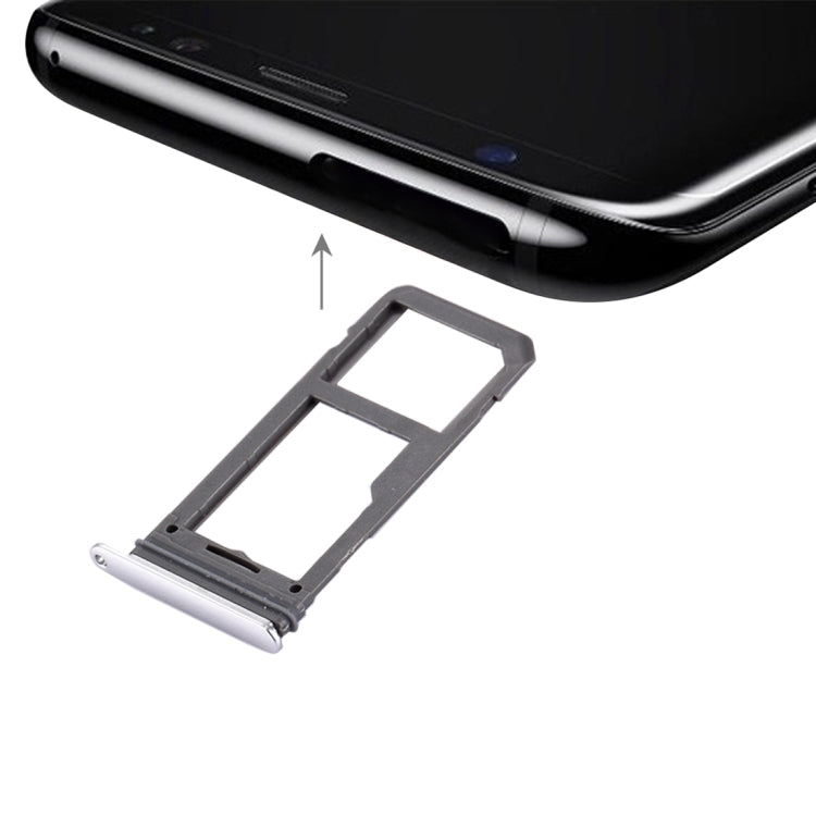 Tiroir Carte SIM + Plateau Micro SD pour Samsung Galaxy S8 (Argent)