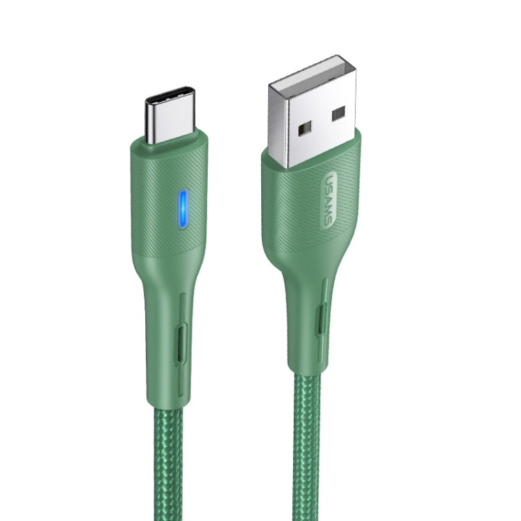 USAMS US-SJ460 U-Bob Series USB to USB-C / Type-C Smart Shutdown Charging Cable Length: 1.2m (Green)
