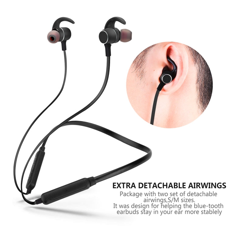 BTH-S8 Magnetic Wireless Bluetooth In-Ear Headphones for iPhone Galaxy Huawei Xiaomi LG HTC and other Smart Phones Working Distance: 10m (Black)