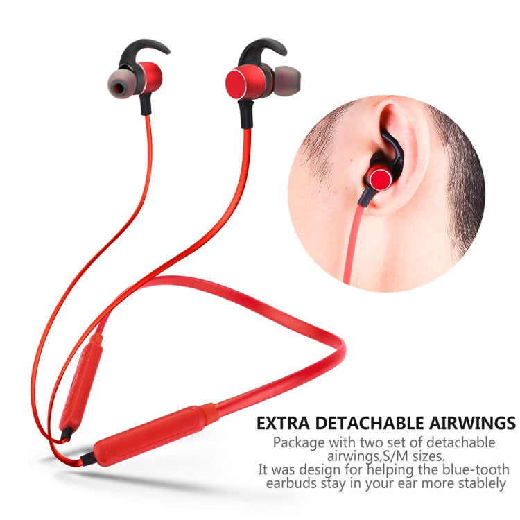 BTH-S8 Wireless Magnetic Sports Bluetooth In-Ear Headphones For iPhone Galaxy Huawei Xiaomi LG HTC and Other Smart Phones Working Distance: 10m(Red)