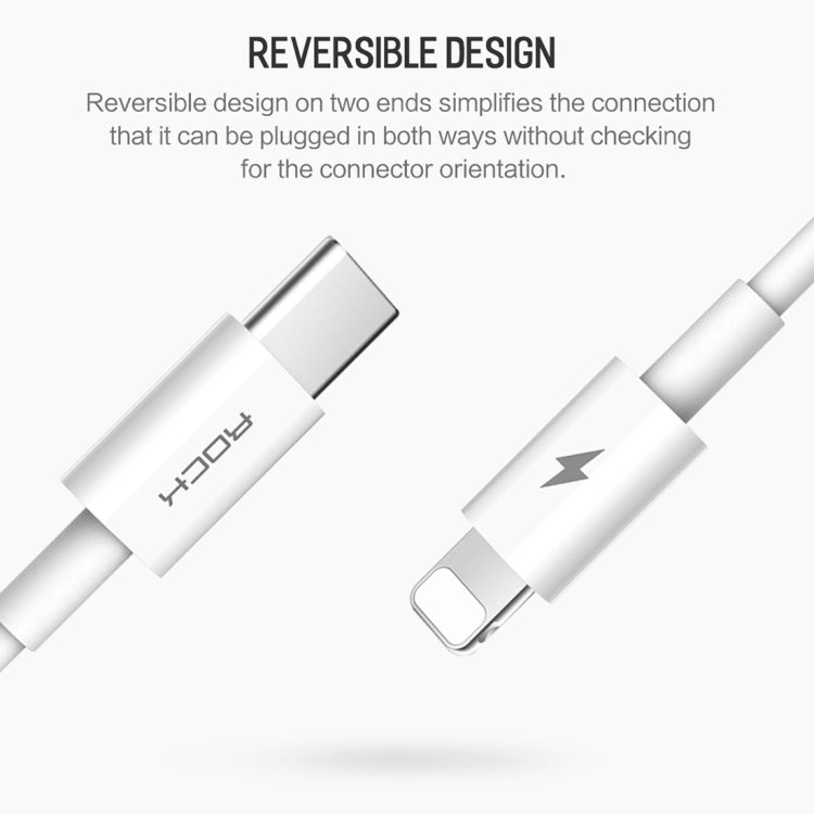Rock PD Fast Charging Set (T12 Single Port PD Travel Charger + USB-C / Type-C to 8 Pin PD Fast Charging Cable)