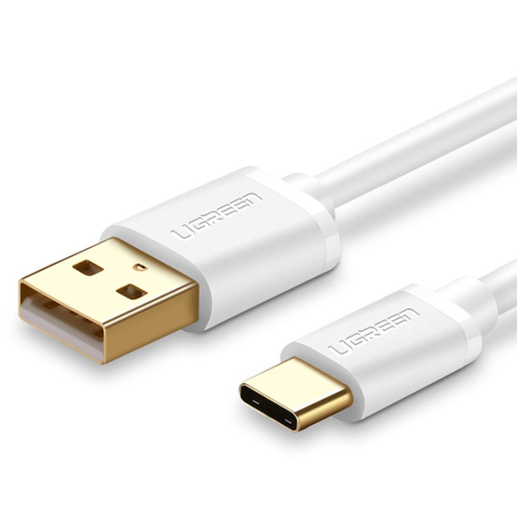 UVerde 3A Sortie Max USB vers USB-C / Type-C PVC Charge Rapide Câble de Données de Synchronisation Longueur: 1m (Blanc)