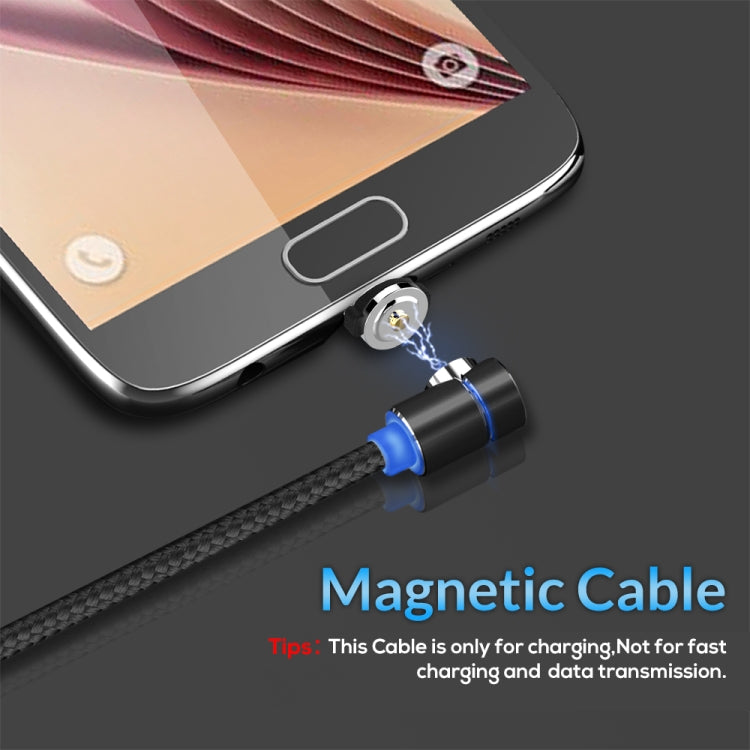 TOPK 1m 2.4A Max USB to Micro USB 90 Degree Elbow Magnetic Charging Cable with LED Indicator (Black)