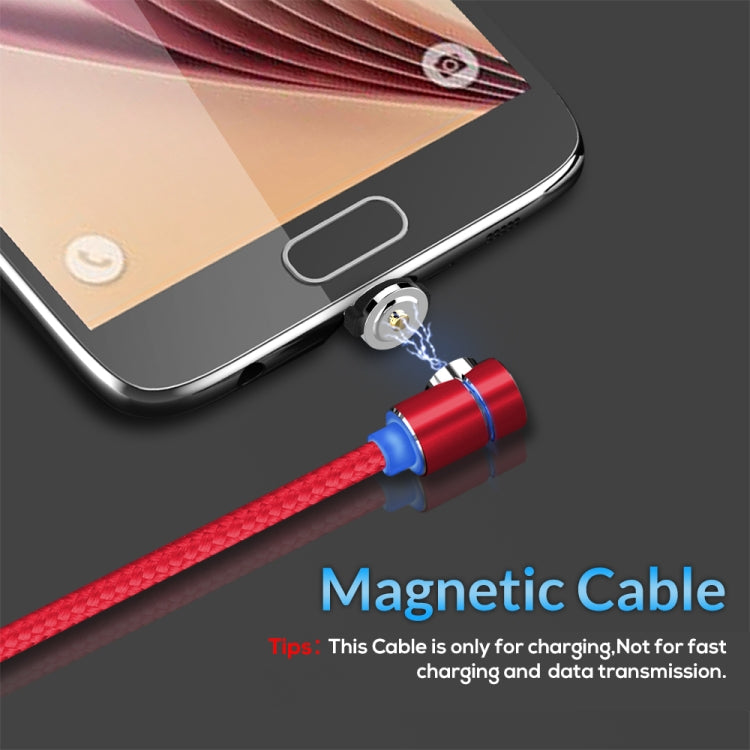 TOPK 1m 2.4A Max USB to Micro USB 90 Degree Elbow Magnetic Charging Cable with LED Indicator (Red)
