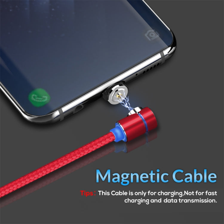 TOPK 1m 2.4A Max USB to USB-C / Type-C 90 Degree Elbow Magnetic Charging Cable with LED Indicator (Red)