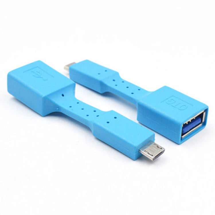 Adaptador OTG Micro USB Macho a USB 3.0 Hembra de 5 piezas (Azul)