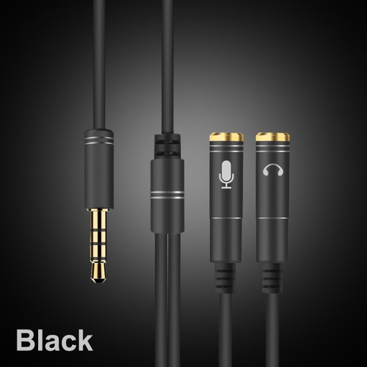 Répartiteur de câble audio TPE 2 en 1 3,5 mm mâle à double 3,5 mm femelle Longueur du câble : 32 cm (noir)