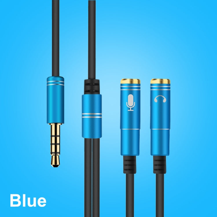 Répartiteur de câble audio TPE 2 en 1 3,5 mm mâle à double 3,5 mm femelle Longueur du câble : 32 cm (Bleu)