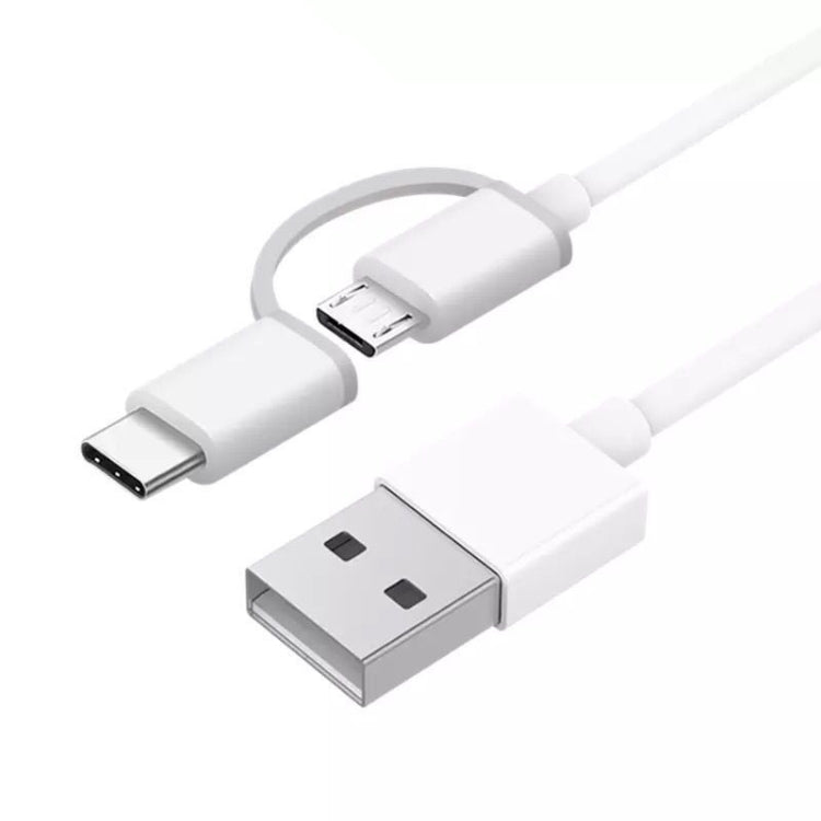 2.4A QC3.0 USB to Micro USB + USB-C / Type-C Quick Charge + Data Transmission TPE Data Cable Cable Length: 1m