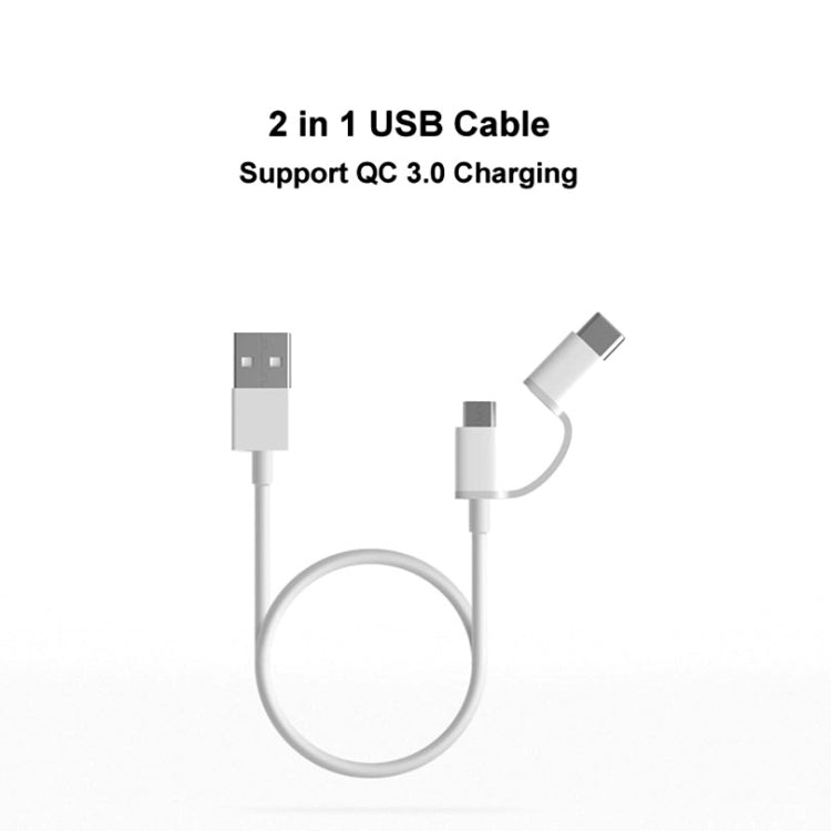2.4A QC3.0 USB vers Micro USB + USB-C / Type-C Charge rapide + Transmission de données Câble de données TPE Longueur du câble : 1 m