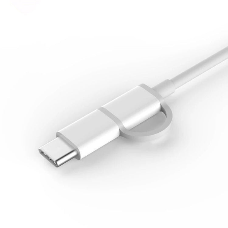 2.4A QC3.0 USB vers Micro USB + USB-C / Type-C Charge rapide + Transmission de données Câble de données TPE Longueur du câble : 30 cm