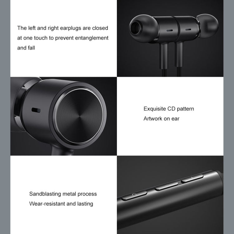 Free Original Xiaomi Neck-mounted Wired Control Bluetooth Headphone Support HD Call / Voice Assistant (Grey)
