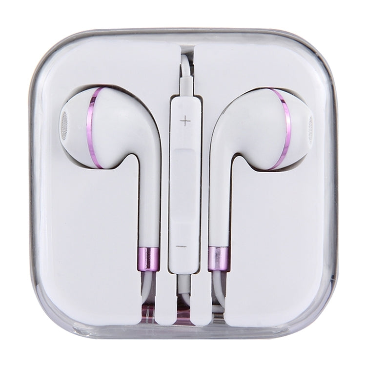 White Wire Body 3.5mm In-Ear Earphone with Line Control and Microphone (Purple)