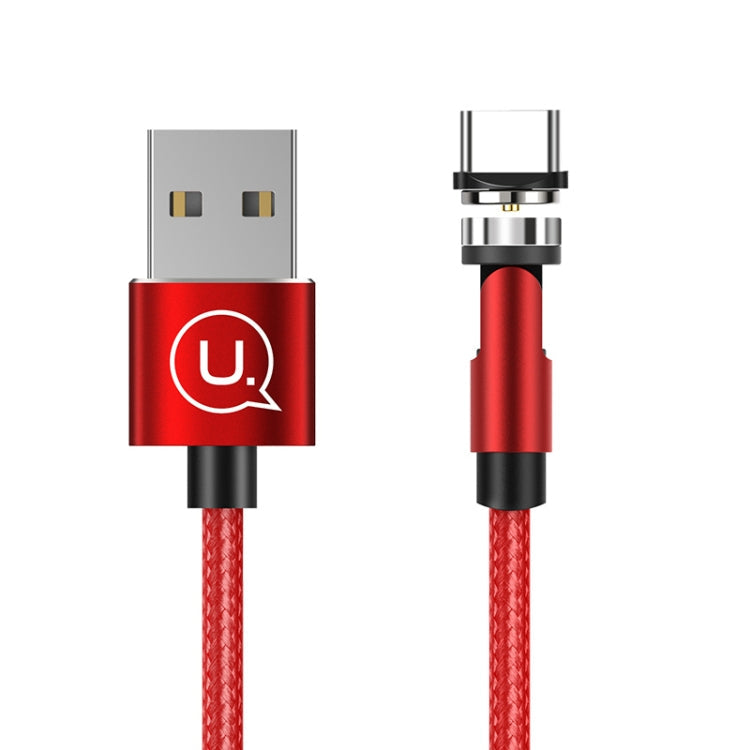 USAMS US-SJ473 U59 2.4A Type-C / USB-C Aluminum Alloy Swivel Magnetic Charging Cable Length: 1m (Red)