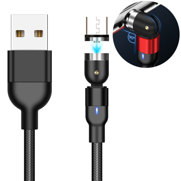 2m 2A USB to Micro USB Output Nylon Braided Twist Magnetic Charging Cable (Black)