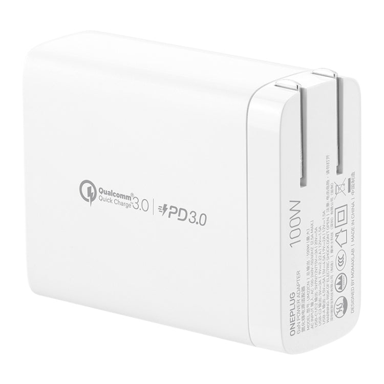 Momax 100W 4-PORT GAN PD Kit de Cargador de Carga Rápida Enchufe CN (Blanco)