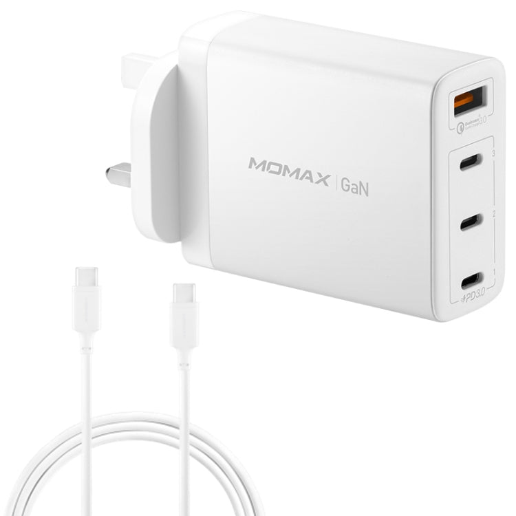 Momax 100W 4-PORT GAN PD Fast Charging Charger Kit UK Plug (White)