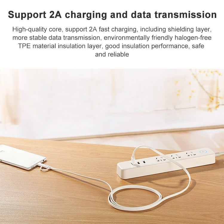 Honor AP55S 2 in 1 2A USB to USB-C / Type-C + Original Micro USB Interface Transmission and Charging Data Cable Cable Length: 1.5m (White)