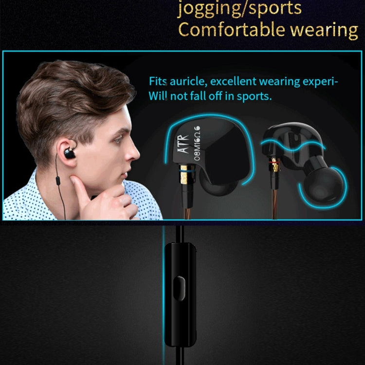KZ ATR In-Ear Sport Design Wired Control Earphone for iPhone iPad Galaxy Huawei Xiaomi LG HTC and other Smart (Black)
