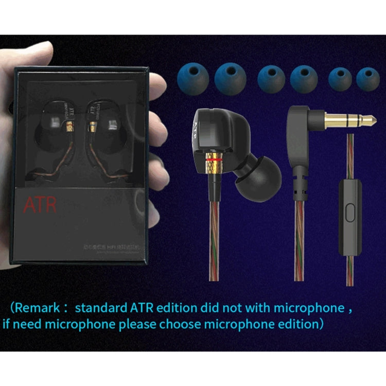 KZ ATR In-Ear Sport Design Wired Control Earphone for iPhone iPad Galaxy Huawei Xiaomi LG HTC and other Smart (Black)