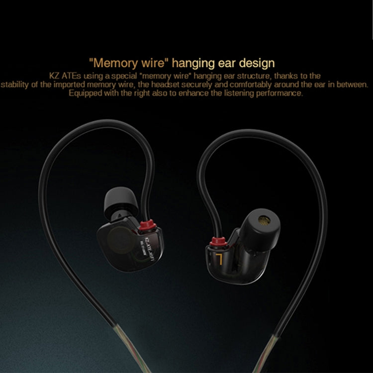 KZ ATE-S 1.3m 3.5mm Hanging Ear Sport Design Earphone with Inner-style Cable Control for iPhone iPad Galaxy Huawei Xiaomi LG HTC and Other Smart (Black)