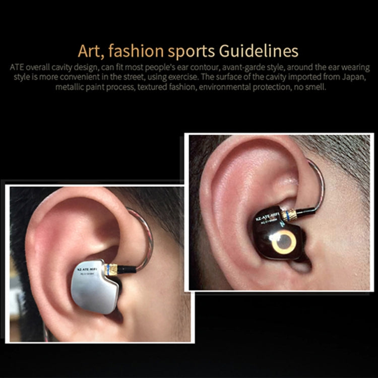 KZ ATE 1.3m 3.5mm Fashion Sport Style In-Ear Style Earphone with Wired Control for iPhone iPad Galaxy Huawei Xiaomi LG HTC and other Smart (Black)