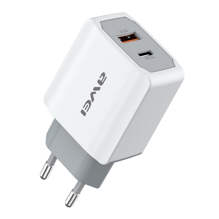 AWEI PD4 20W PD Type C + QC 3.0 Interface USB Chargeur de voyage à charge rapide avec câble de données Prise UE