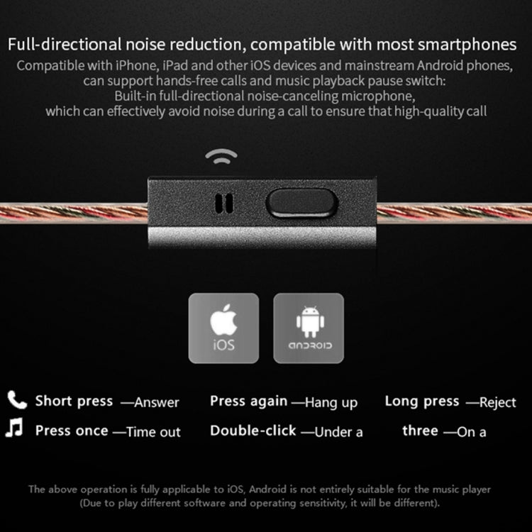 KZ ED9 3.5mm L Tipo de Auricular de Control de Cable de estilo en la Oreja Para iPhone iPad Galaxy Huawei Xiaomi LG HTC y otros Smart (Negro)