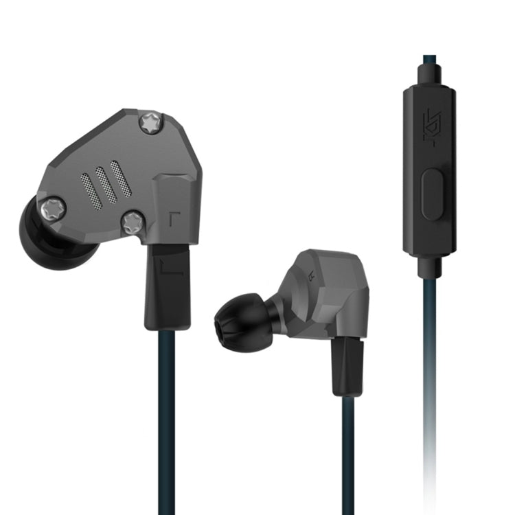 KZ ZS6 3.5mm Enchufe Ear Ear Sports Design In-Ear Estilo Control de alambre Auricular Longitud del Cable: 1.2m (Gris)