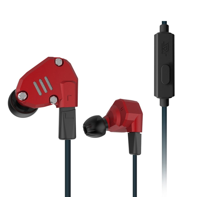 KZ ZS6 3.5mm Plug Ear Plug Sports Sports Ear Wire Style Design Longueur du câble: 1.2m (Rouge)