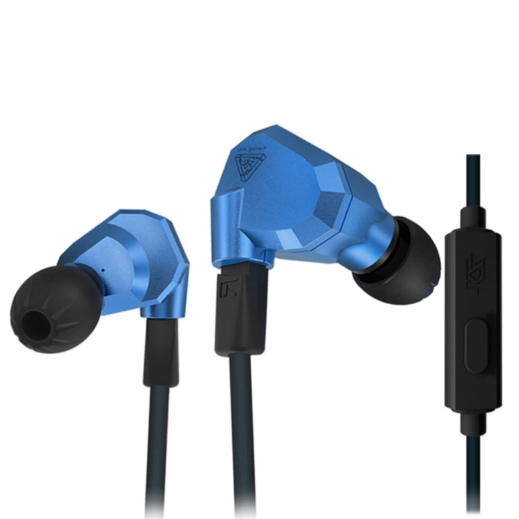 KZ ZS5 1.2m 3.5mm Wired Control Headphones with Sport Design Hanging in Ear for iPhone iPad Galaxy Huawei Xiaomi LG HTC and other Smart (Blue)