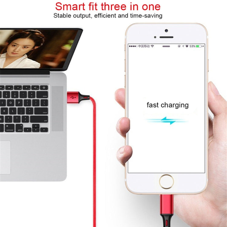 3 in 1 Pin + Type-C / USB-C + Magnetic Charging Dock Multifunction Charging Cable Length: 1M (Black)