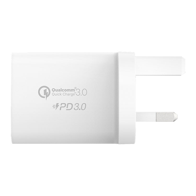 Momax UM18 30W PD NOOB USB + USB-C / Type-C Fast Charger Plug Type: UK Plug (White)