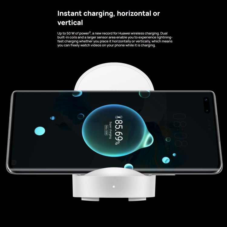 Support de chargeur sans fil vertical d'origine Huawei CP62R 50W Max Qi standard à charge super rapide (blanc)