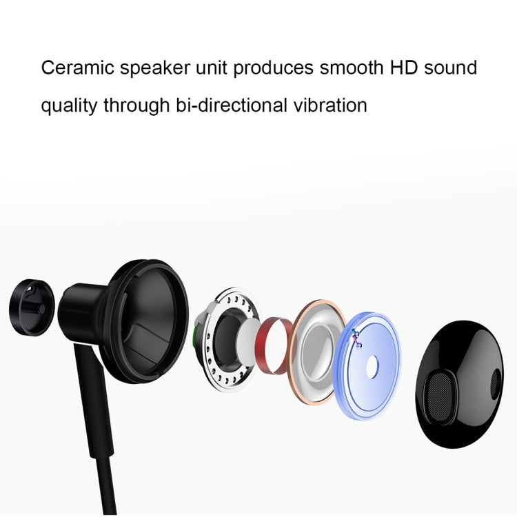 Original Xiaomi Usually Medium In-Ear Earphone with TPE Wired Control with Mic for iPhone iPad Galaxy Huawei Xiaomi LG HTC and Other Smart Phones (Black)